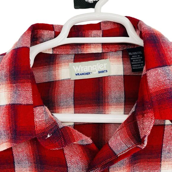 Wrangler Pearl Snap Button Long Sleeve Plaid Western Style Shirt Mens Size XXL - Picture 9 of 9